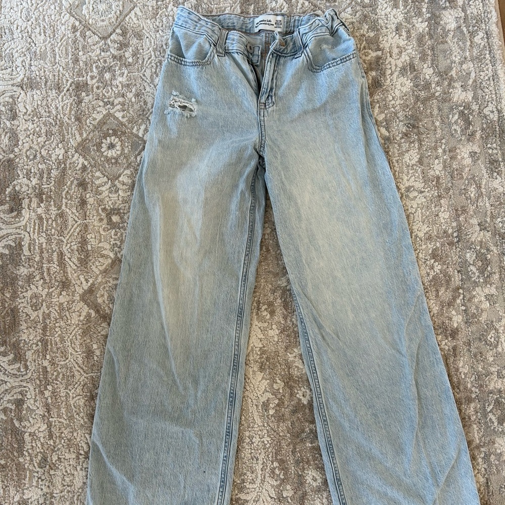 Abercrombie Kids Light Blue Ultra Wide Leg Jeans